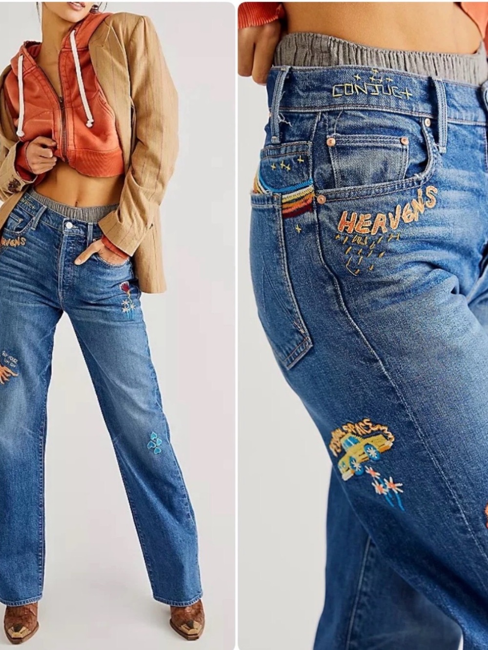 MOTHER The Rambler Sneak Jeans in Running With Scissors
